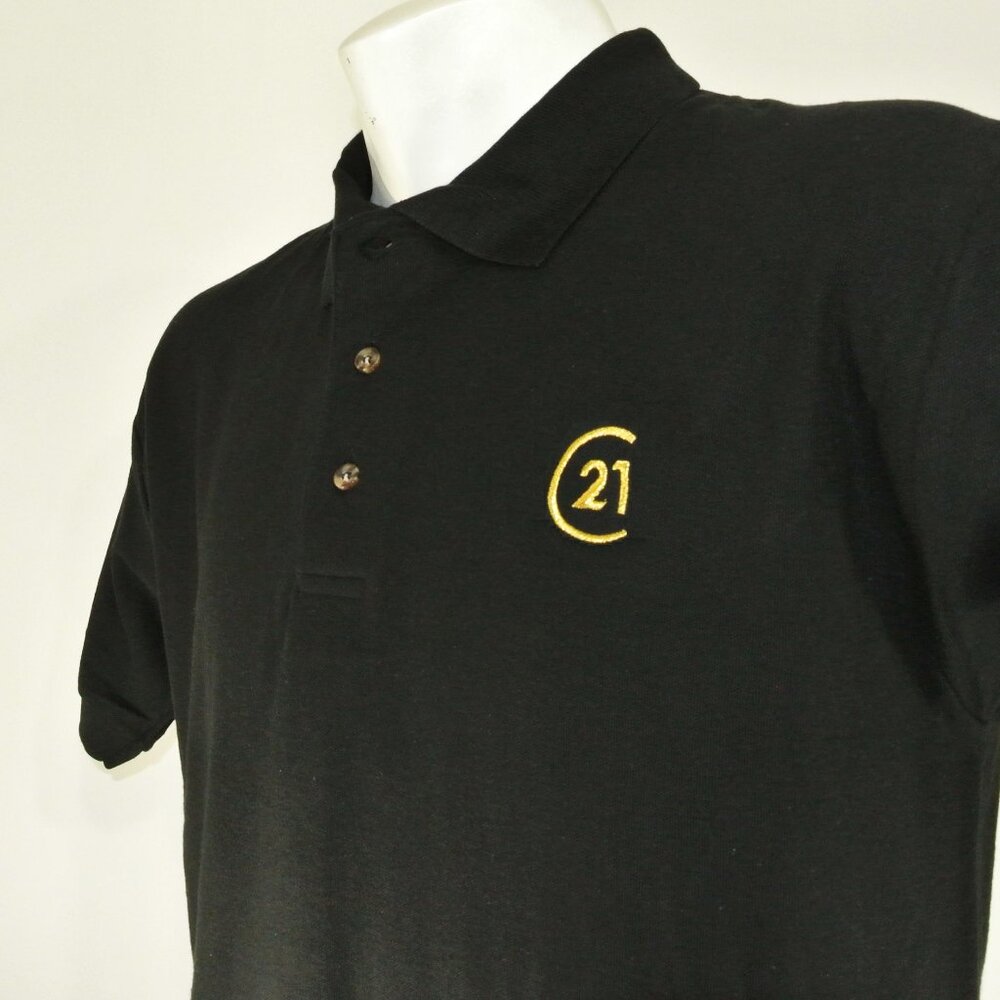 CENTURY 21 Real Estate Employee Uniform Men's Black Polo Shirt Size M Medium